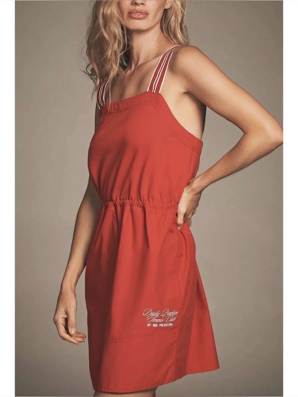 NWT Daily Practice By Anthropologie Passing Shot Red Sleeveless Mini Dress